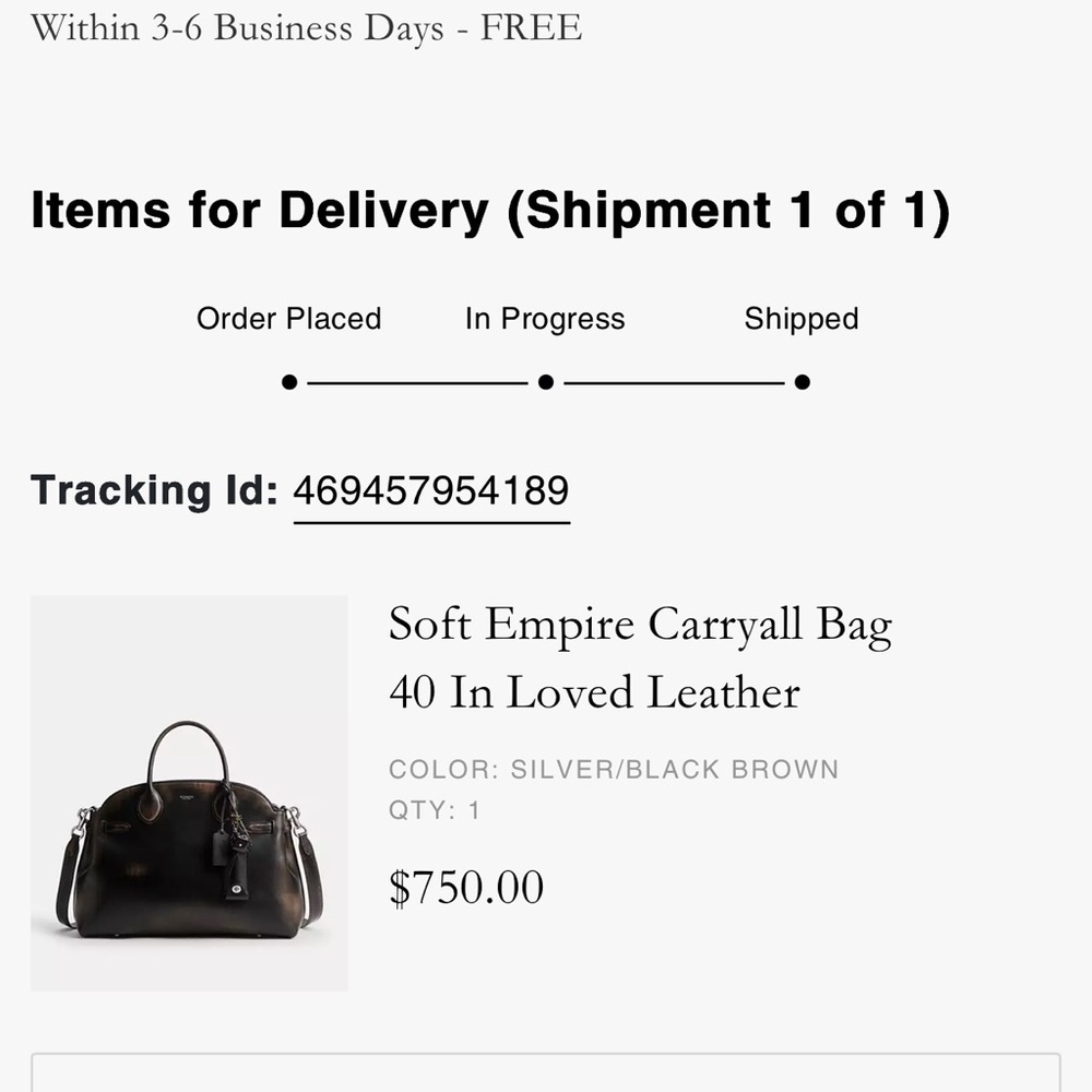 Coach Soft Empire Carryall Bag 40 - Black and Silver/Brown Accents